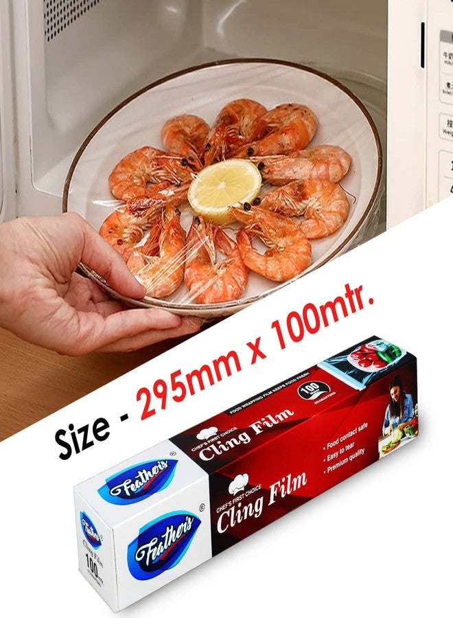 Feather's Feather’s Cling Film Wrap Food Biodegradable Multipurpose Food Wrapper Non-Stick Microwave Safe (Pack of 1, 100m) - Image 4