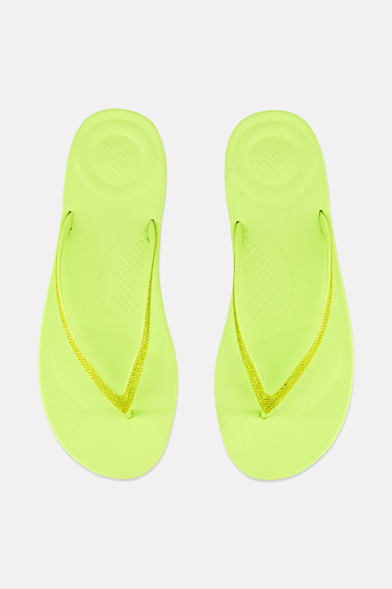 FitFlop Women Iqushion Sparle Slip On Slippers, Lime Green  - Image 3