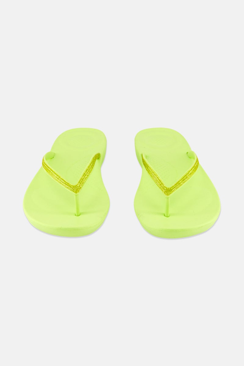 FitFlop Women Iqushion Sparle Slip On Slippers, Lime Green  - Image 4