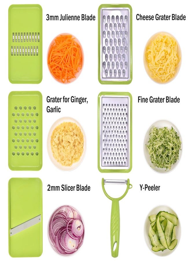 NACOLUS Cheese Grater with Container,5 In 1 Mandoline Slicer for Kitchen,Multi Purpose Vegetable Slicer, Easy to Clean Vegetable Chopper,Cheese Shredder,Julienne Slicer and Peeler - Image 2