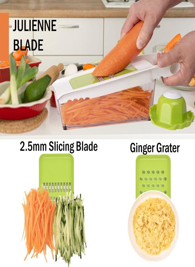 NACOLUS Cheese Grater with Container,5 In 1 Mandoline Slicer for Kitchen,Multi Purpose Vegetable Slicer, Easy to Clean Vegetable Chopper,Cheese Shredder,Julienne Slicer and Peeler - Image 5