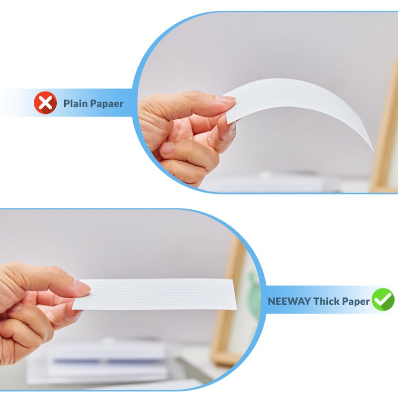 NEEWAY Heavyweight Ruled Index Cards 3x5, 200 Count Flash Cards with Rings and Cover, White Note Cards Lined for Home, Office - Image 4