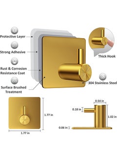 CityRiya-Long Adhesive Hook Self Adhesive Wall Hooks Heavy Duty Waterproof Adhesive Hooks for Hanging Towel Holder Coat Hooks Wall Mounted for Bathroom Kitchen  - Image 3