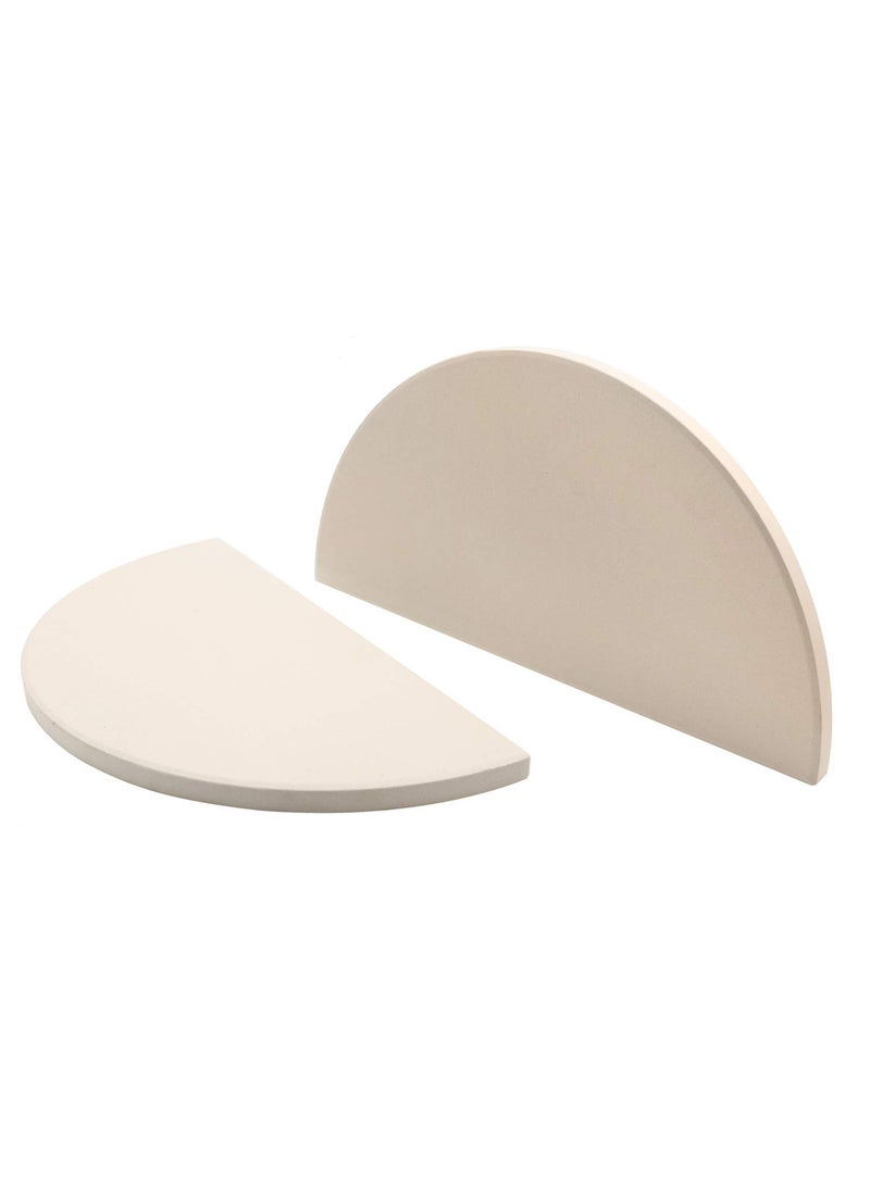 MixRBBQ BBQ Future Ceramic Heat Deflector Plates for Kamado Joe Classic I II IIIHalfMoon 2Pack White 