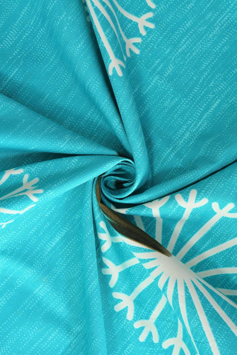 BSB HOME Cotton 160 TC Kingston Collection Super King Size Bedsheets with 2 King Size Pillow Covers| Luxury Soft Sheets (3Pcs Set) |108X108 in, (Aqua & White) - Image 4