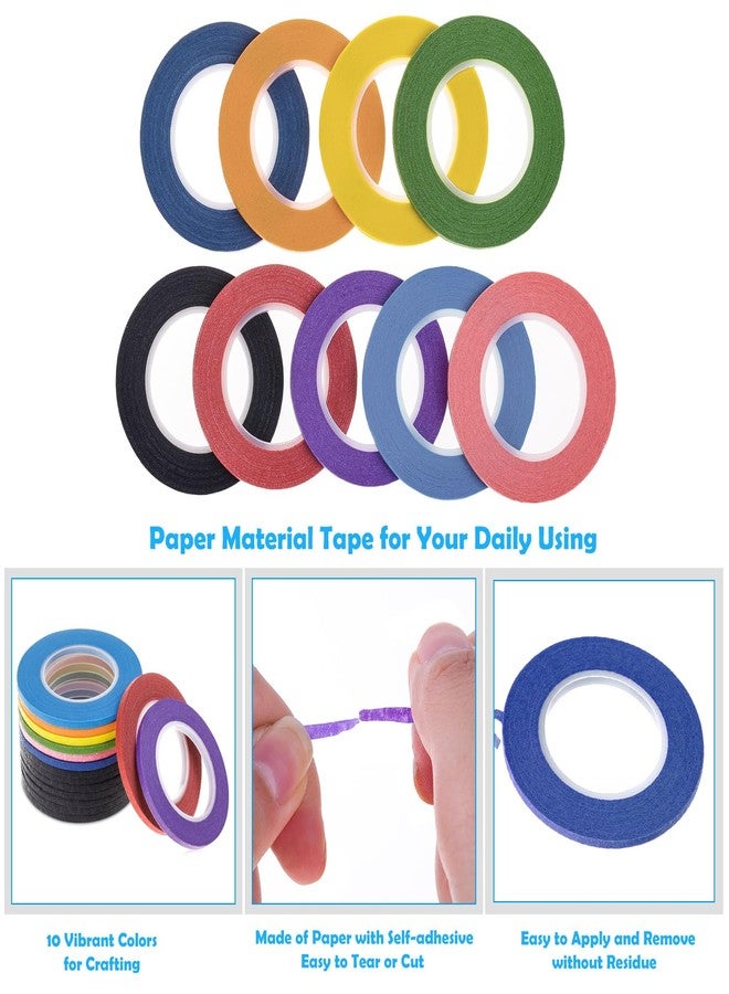 cridoz 15 Rolls Thin 1/8 Inch (3mm) Whiteboard Tape, Low-Tack Paper Pinstripe Art Grid Lines Tape for Dry Erase Boards, Crafts & Delicate Surfaces - Assorted Colors - Image 4