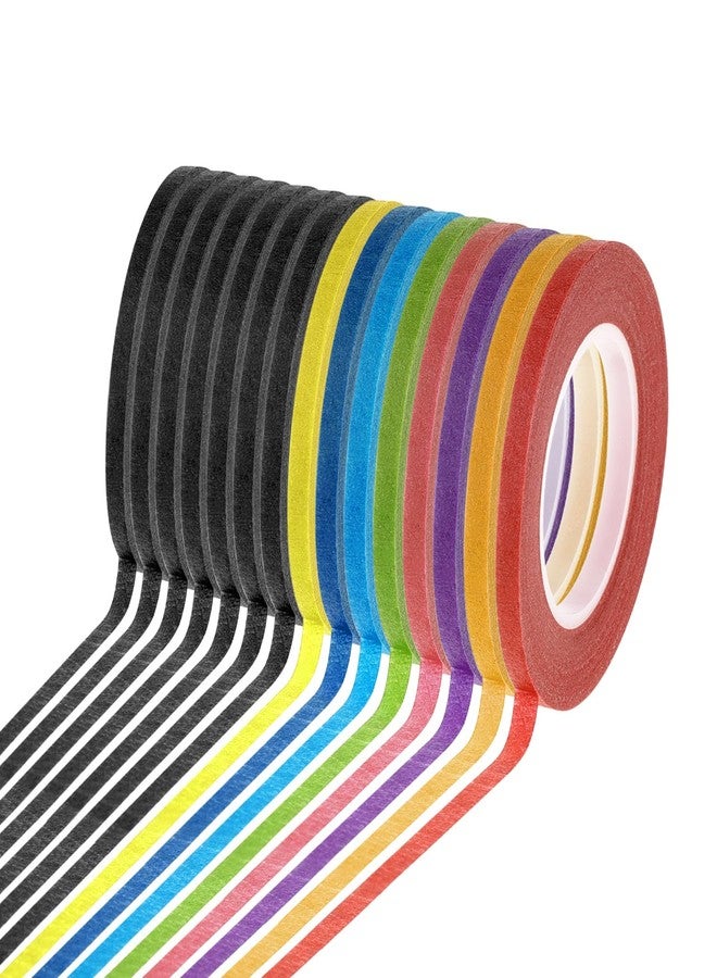 cridoz 15 Rolls Thin 1/8 Inch (3mm) Whiteboard Tape, Low-Tack Paper Pinstripe Art Grid Lines Tape for Dry Erase Boards, Crafts & Delicate Surfaces - Assorted Colors - Image 1
