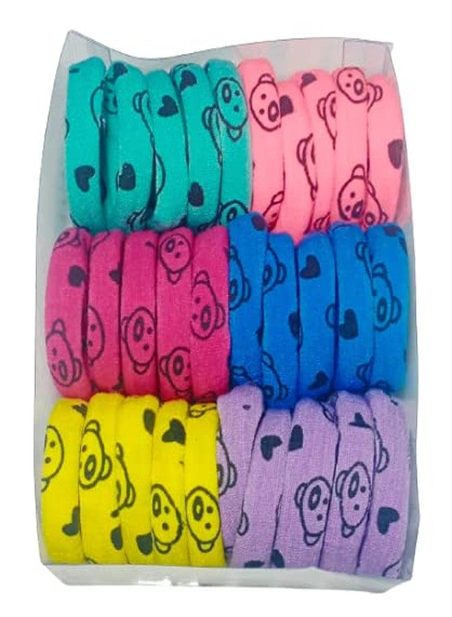 SBS Hair Printed rubber band For Women & Girls (Multi colour's) pack of 30 piece (Light) - Image 2
