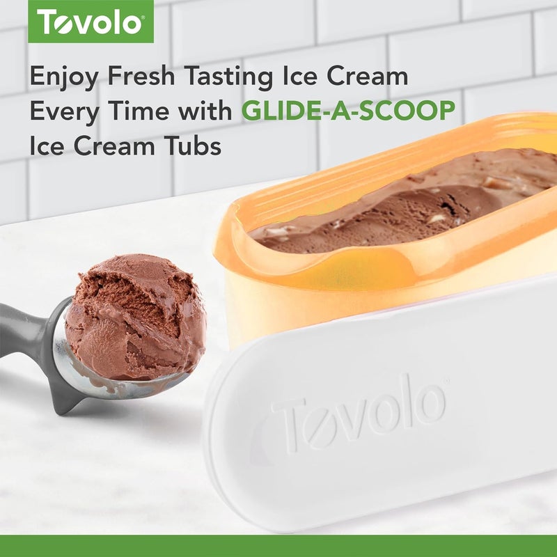 توفولو علبة آيس كريم Glide-A-Scoop، بنكهة “Sunburst”، خالية من مادة BPA، مناسبة لتخزين الآيس كريم في الفريزر، صغيرة الحجم وآمنة للاستخدام في غسالة الأطباق (سعة 1.5 لتر). - Image 2