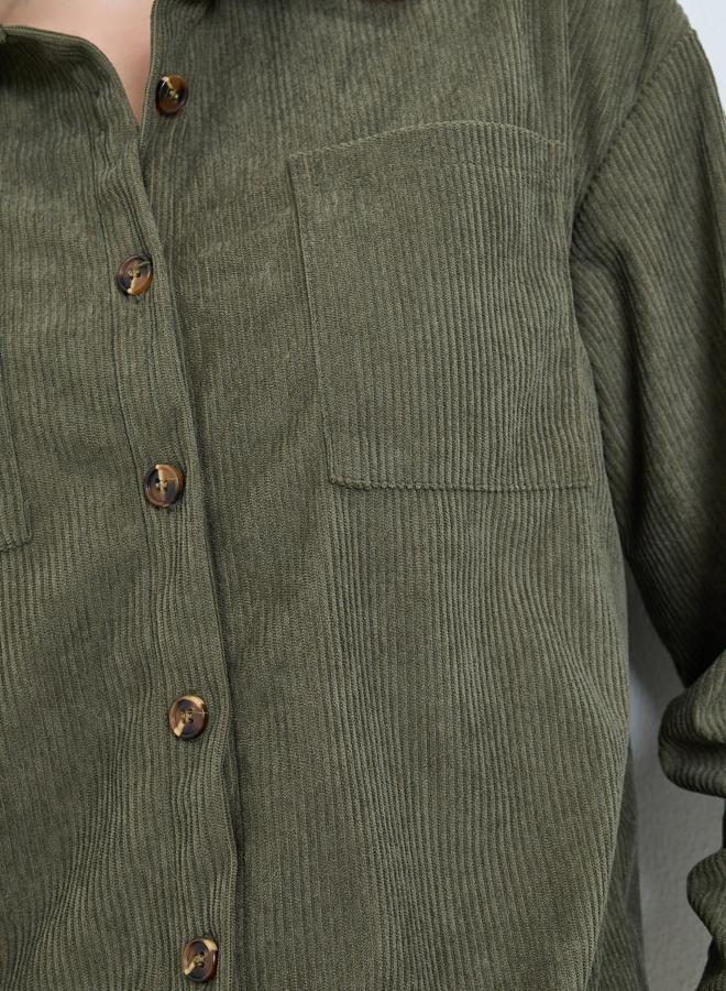 ستايلي طقم منسق من قميص كوردروي وجوغر - Image 5