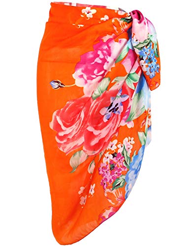 Ayliss Womens Swimwear Chiffon Printed Cover up Beach Sarong Pareo Bikini Swimsuit Wrap (#20 (57"*55")) - Image 1