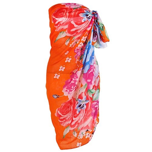 Ayliss Womens Swimwear Chiffon Printed Cover up Beach Sarong Pareo Bikini Swimsuit Wrap (#20 (57"*55")) - Image 2