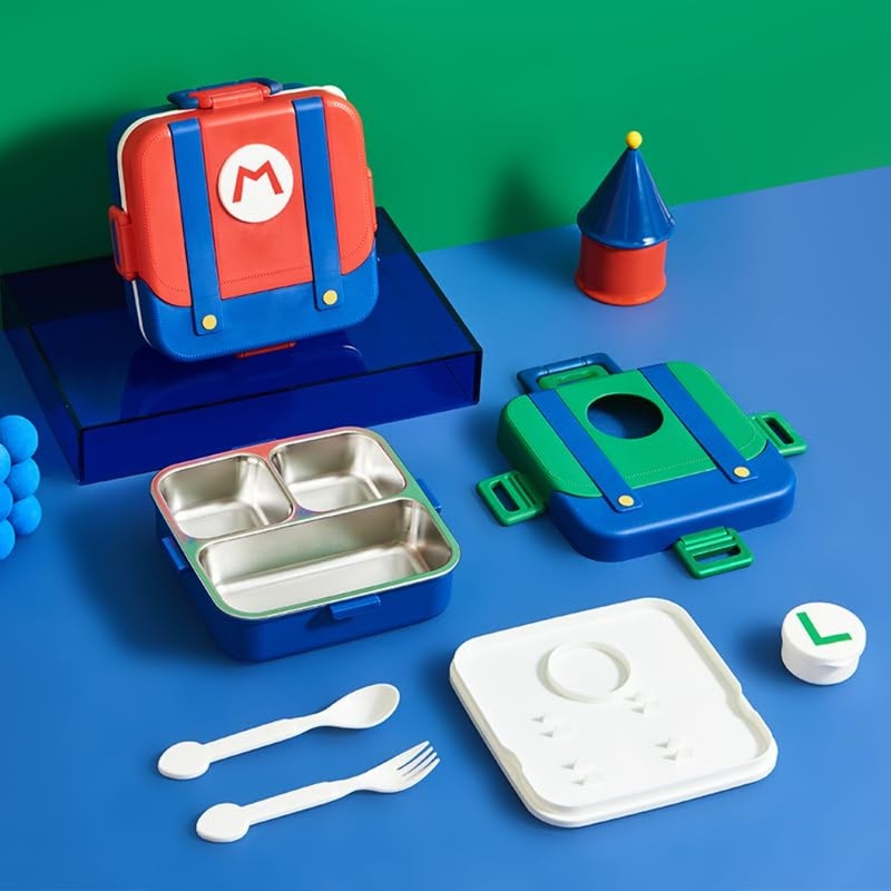 Super Brothers Bento Box for 750ml Lunch Box with Utensils Stainless Steel Lunch Containers 3 Compartments Leak-Proof Bento Lunch Boxes for Boys Girls School Picnic - Image 2