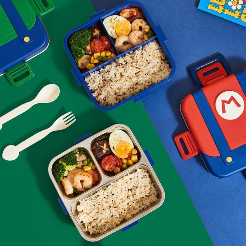 Super Brothers Bento Box for 750ml Lunch Box with Utensils Stainless Steel Lunch Containers 3 Compartments Leak-Proof Bento Lunch Boxes for Boys Girls School Picnic - Image 3