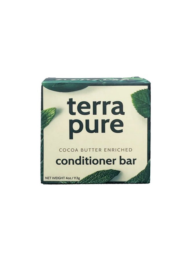 Terra Pure Conditioner Bar ; Cocoa Butter Enriched By 1Shoppe ; Plastic Free Soap Free Vegan Plant Based Sustainable Ecofriendly & Zero Waste  - Image 2