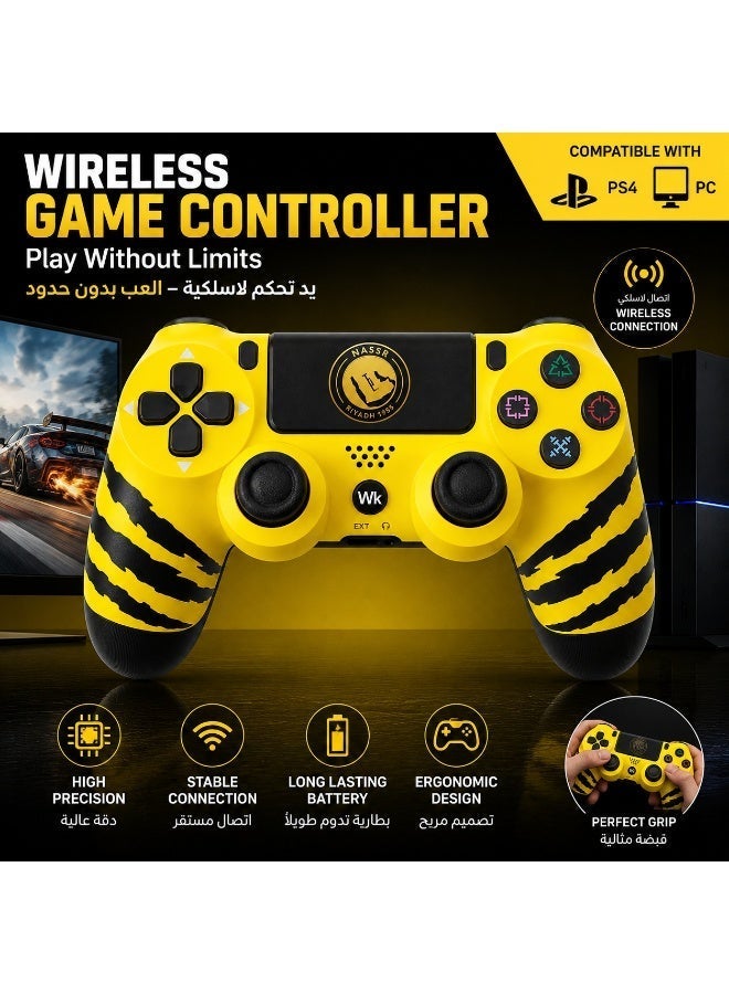 Al-Nassr FC Custom Wireless PS4 Controller - Tiger Claw Design & Dual Vibration - Image 2