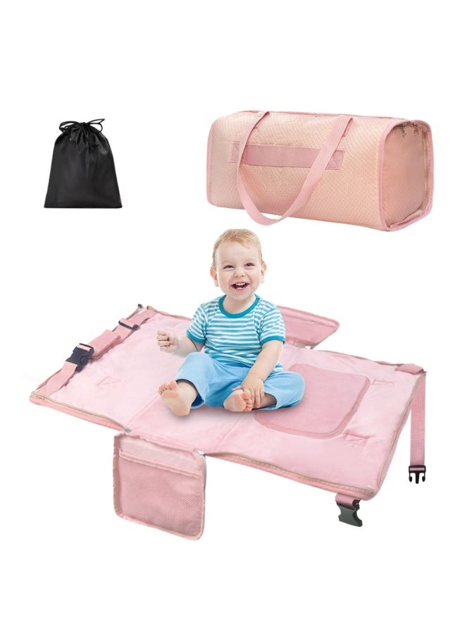 XiuWoo Toddler Airplane Bed Travel Bag 2 in 1, Portable Kids Plane Seat Extender, Baby Flight Essentials Footrest Flyaway Must Have for Infant, Carry On Duffel Bags for Women Gym Hospital Weekender - Image 1