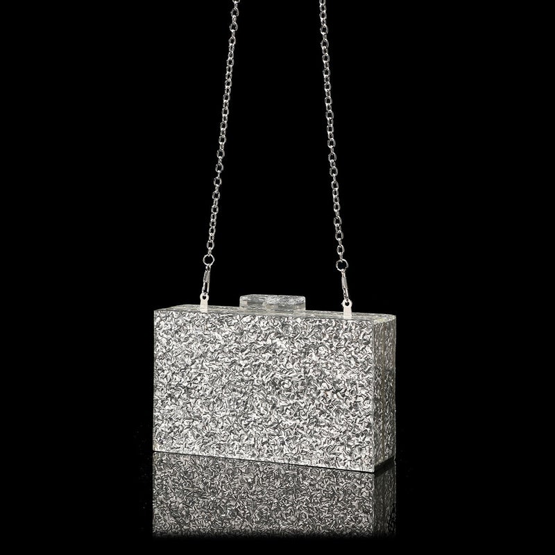 New All-Match Acrylic Sequin Small Square Bag Banquet Dress Bag Celebrity Clutch Bag Wedding Handbag - Image 3