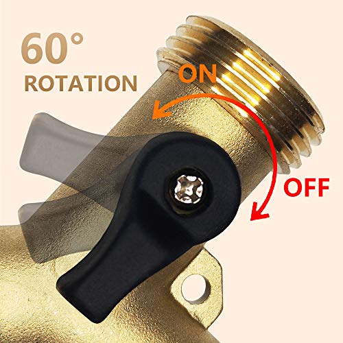 HQMPC Hose Splitter 2 Way Brass Y Valve +3/4" GHT Thread Extra 4 Pressure Washers - Image 4