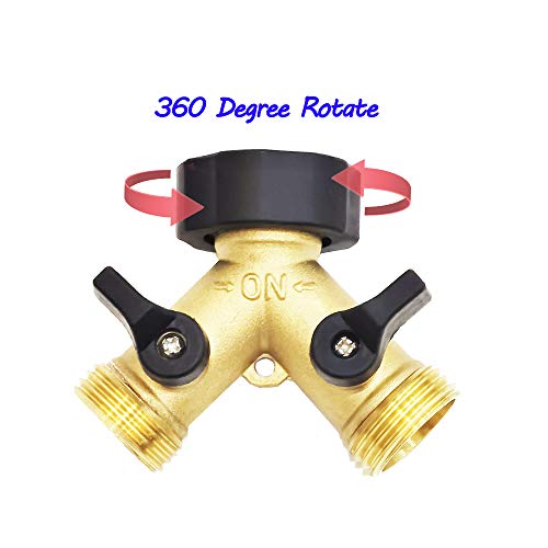 HQMPC Hose Splitter 2 Way Brass Y Valve +3/4" GHT Thread Extra 4 Pressure Washers - Image 2