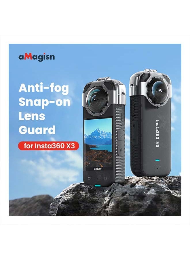 aMagisn - aMagisn Premium Anti-Fog Lens Protector and Protective Case with Buckle for Insta360 X3 - Essential Accessory for Action Cameras - Image 1