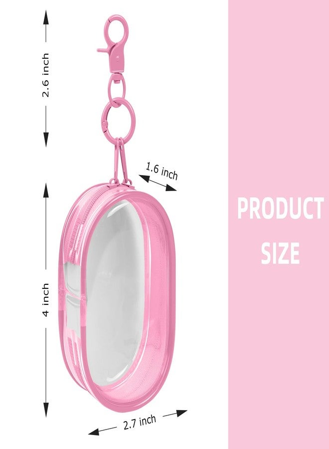 Linsaner 1|2|4 Pack Storage Bag for Organizing Data Cables, Earphone, Chargers, Keys, Change, Blind Box Doll Transparent Display Bag, Tech Pouch, Portable Multi-Function Storage (Pink, 1Pack) - Image 2