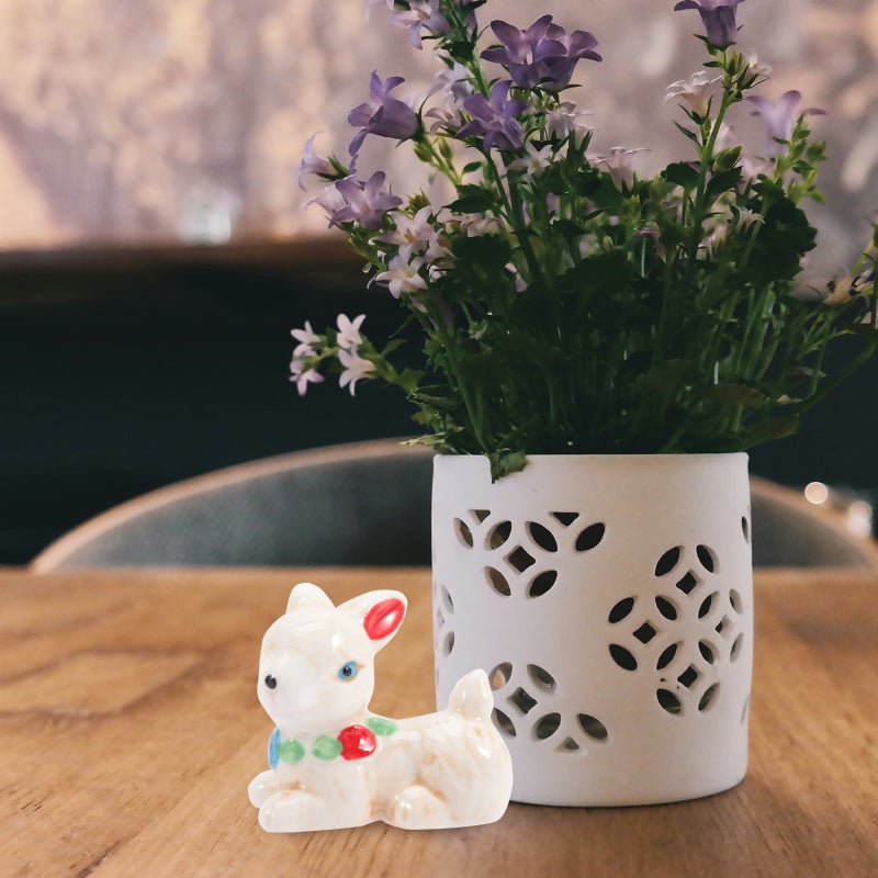 6 pcs Lovely Cartoon Ornament Household Ceramic Bunny Craft Mini Animal Table Decor - Image 2