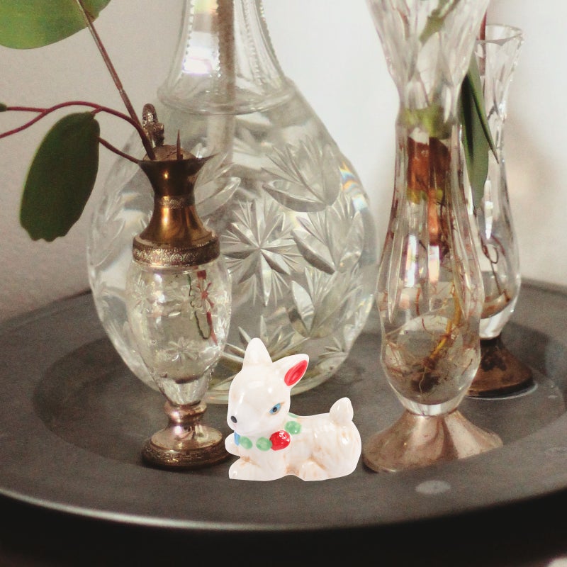 6 pcs Lovely Cartoon Ornament Household Ceramic Bunny Craft Mini Animal Table Decor - Image 3