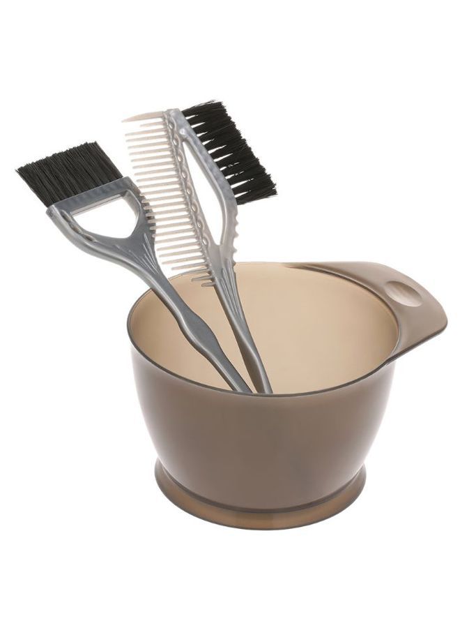 NIBEMINENT 3-Piece Hair Dye Colouring Tool Set Black/Grey/Silver
