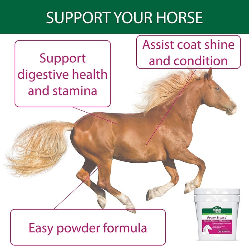 Stance Power Powdered Coconut Oil Horse Supplement - May Support Coat Condition, Digestive Health and Stamina, GMO & Sugar Free - 5 lb - Image 4