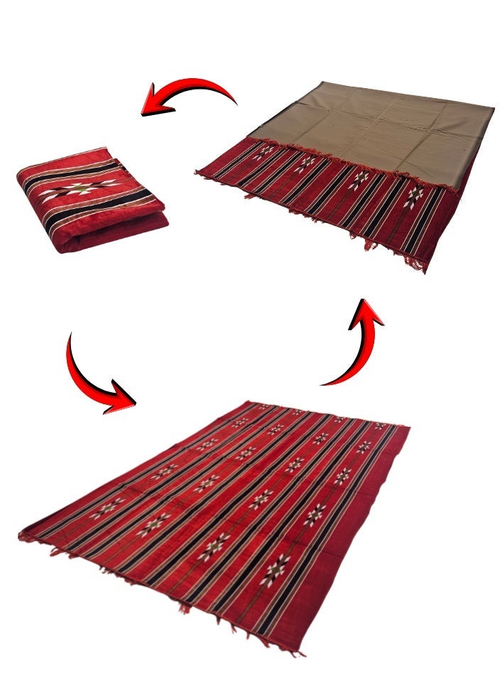 SMART HOME Large 270x170cm Ground Mat with Waterproof Tarpaulin Backing – Moisture-Resistant Trench Mat – Practical Heritage Outdoor Rug for Garden, Camping, and Picnics - Image 2