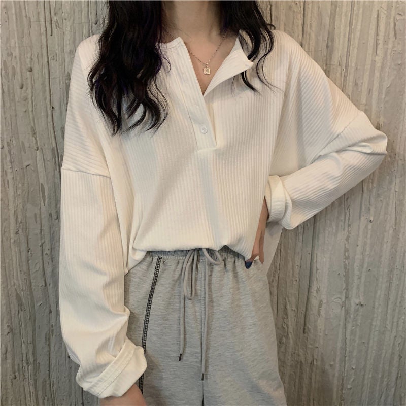 plus size chubby girl Loose White Long-sleeved T-shirt Womens Spring and Autumn Korean Style Western Style Inner Knitted Base Shirt Top Winter Fashion White [2024 new long-sleeved t-shirt]
