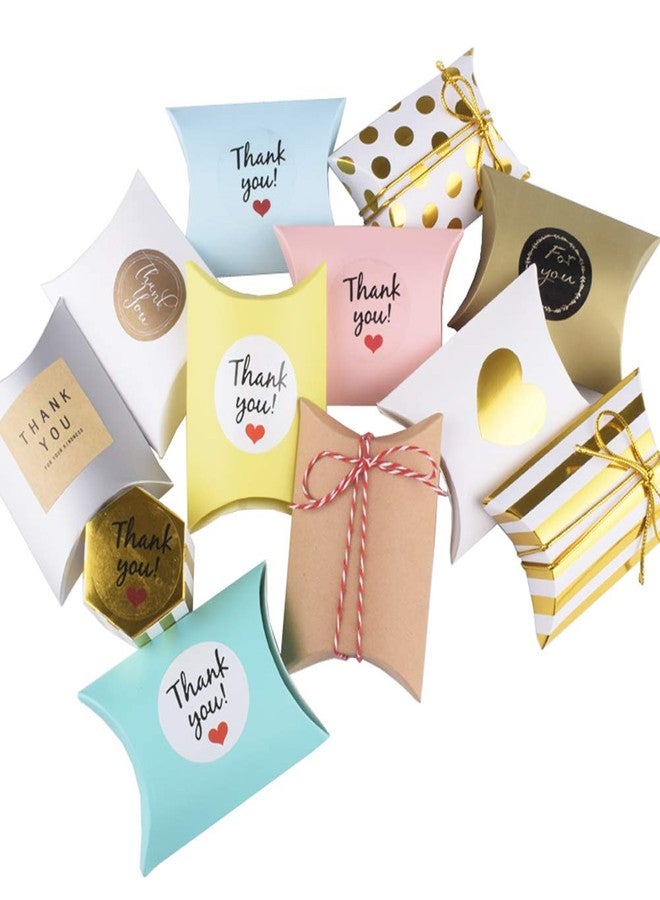AKOAK 100 Pcs Wedding Creative Pillow Box, Candy Gift Box, Suitable for Wedding Birthday and Christmas (green - Image 4