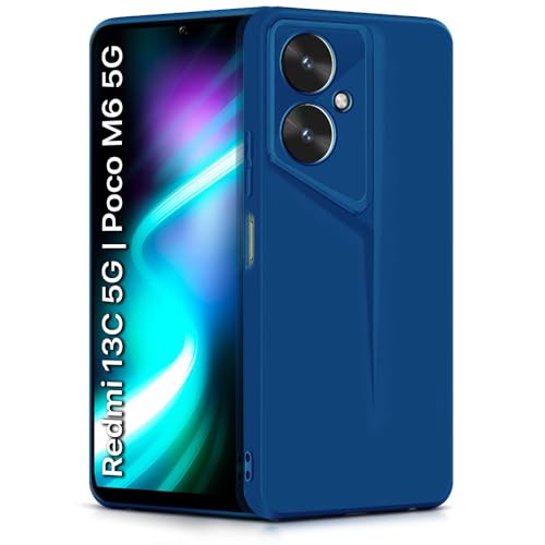 WOW IMAGINE Slim Back Cover for Mi Redmi 13C 5G | Poco M6 5G | Blade Series Ultra Thin Case with Lightweight Design | Camera Protection | Soft Matte Silicone Flexible Mobile Case - Black - Image 1