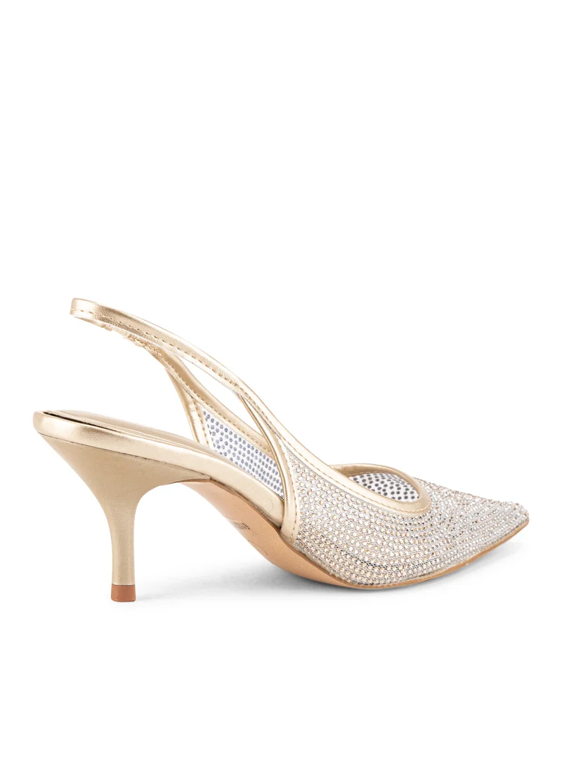 Bata  Embellished Slingback Kitten Heel Pumps for Women | Best Price UAE