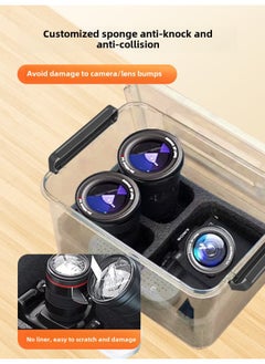 Generic Camera Moisture-proof Box Lens Shock-proof Box SLR Micro Single Digital Storage Box Portable Waterproof Protective Cover Photography Accessories-Color:(large Olive Green) + Camera Mat With Free Desiccant  - Image 3