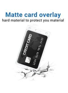 KASTWAVE Vertical ID Card Badge Holder, 10 Pieces Hard Plastic Card Holder Frosted Clear Credit Card Protector Thumb Slot Badge Holder Heavy Duty ID Badge Holder  - Image 4