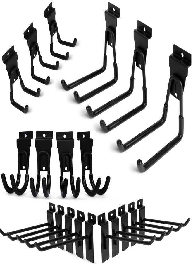 FELLER Slatwall Hooks Heavy Duty - Premium 20 Pack for Proslat & Slatwall Accessories - Durable Double & Single Slat Wall Hooks with 4X Toughness and Rubber Grip - Image 1