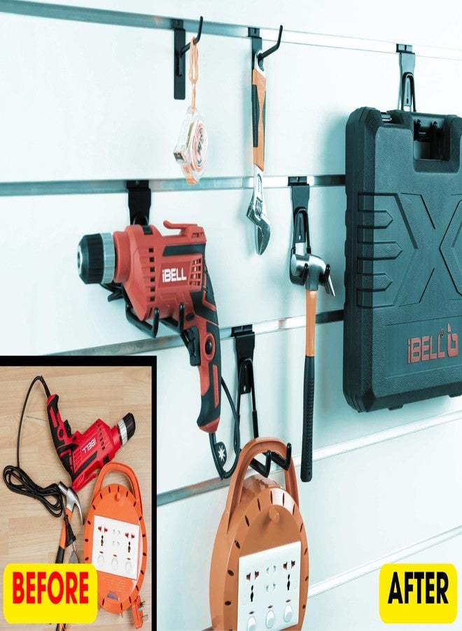 FELLER Slatwall Hooks Heavy Duty - Premium 20 Pack for Proslat & Slatwall Accessories - Durable Double & Single Slat Wall Hooks with 4X Toughness and Rubber Grip - Image 5