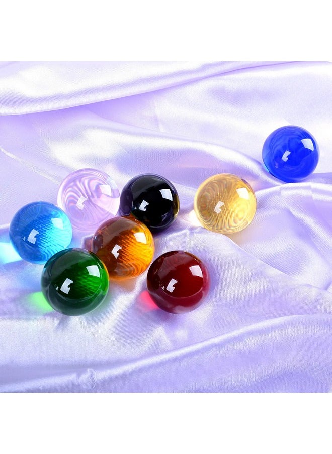LONGWIN LONGWIN 8pcs Multicolor 40mm(1.6inch) Crystal Solid Ball Glass Sphere Gemstones Vase Fillers Fish Tank Decorations  - Image 2