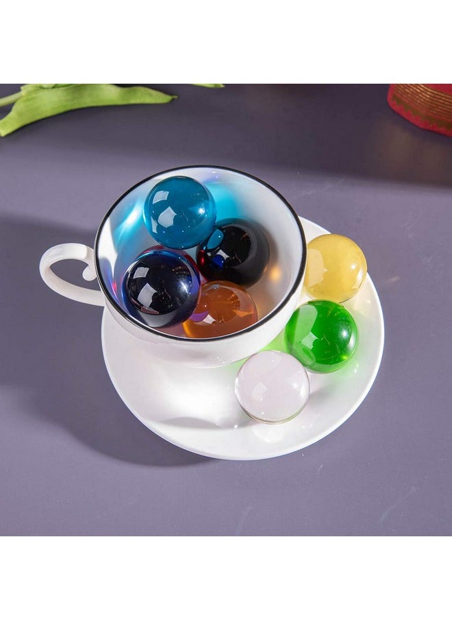 LONGWIN LONGWIN 8pcs Multicolor 40mm(1.6inch) Crystal Solid Ball Glass Sphere Gemstones Vase Fillers Fish Tank Decorations  - Image 3