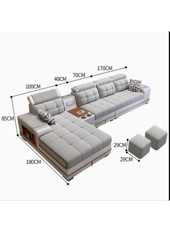 Zayn comforts Modern Fabric Sectional Corner Sofa for Living Room - Stylish and Comfortable Furniture piece (Light Grey LEFT) - Image 2