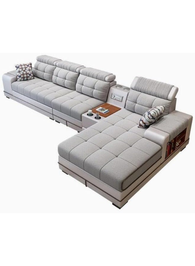 Zayn comforts Modern Fabric Sectional Corner Sofa for Living Room - Stylish and Comfortable Furniture piece (Light Grey LEFT) - Image 3