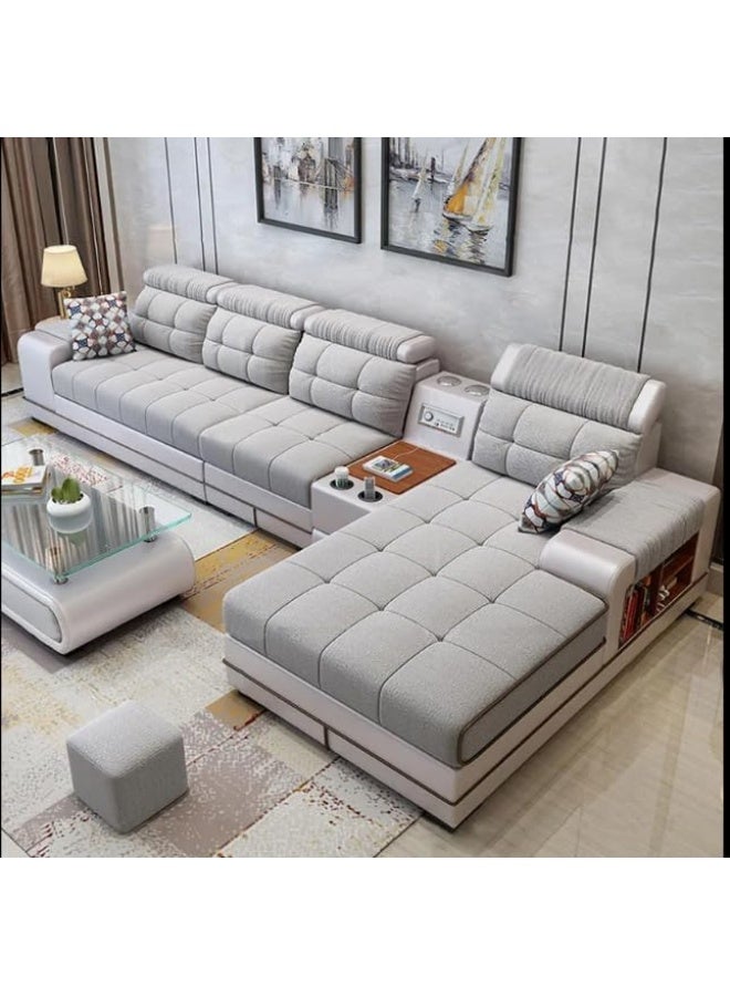 Zayn comforts Modern Fabric Sectional Corner Sofa for Living Room - Stylish and Comfortable Furniture piece (Light Grey LEFT) - Image 1