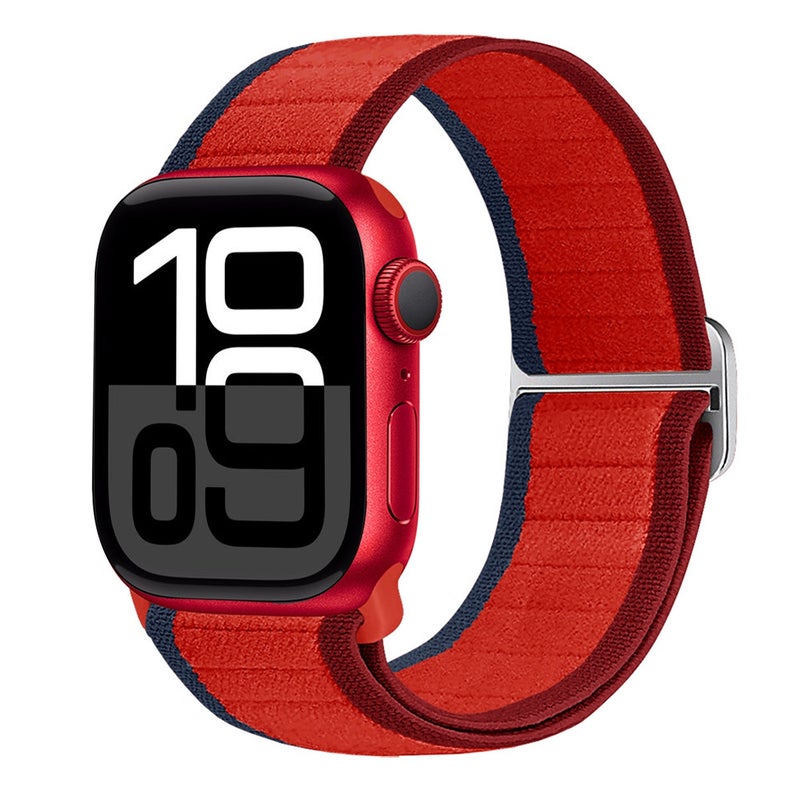 erorex For Apple Watch Series 10 42Mm Nylon Elastic Buckle Watch Band(Red) - Image 1