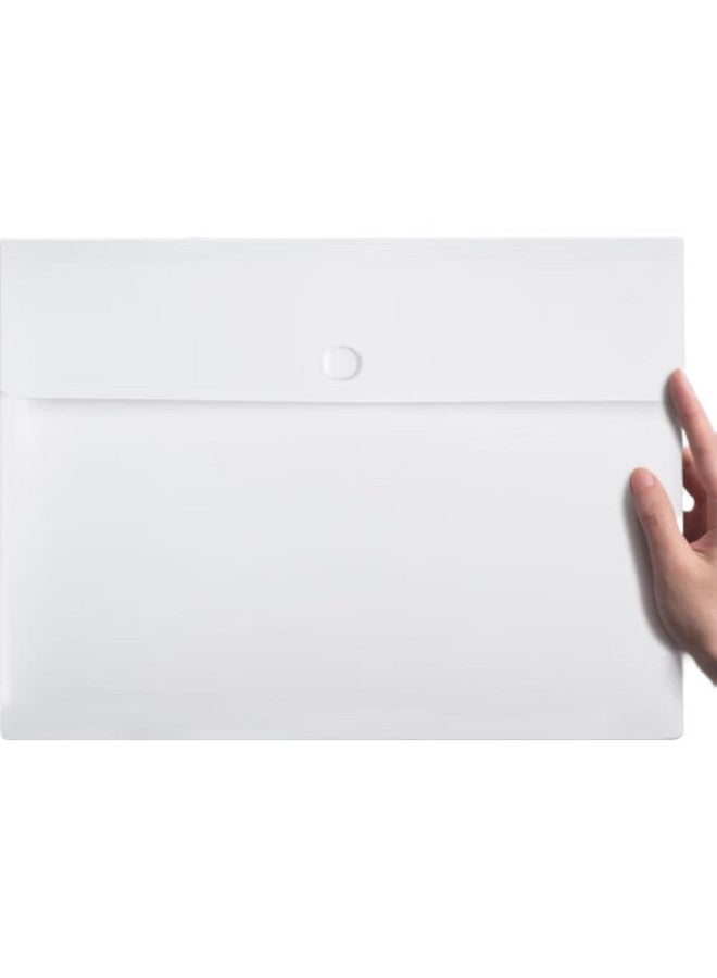 Sunwood A5 Button Closure Document Folder/Briefcase/Waterproof File Holder, Pack Of 5, White, Mc329 - Image 1