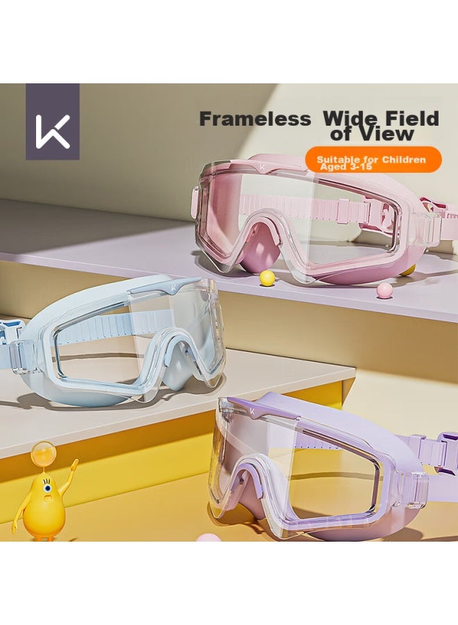 Keep Children's Swimming Goggles For Girls And Boys, Waterproof Anti-fog High-definition Large Frame Professional Diving Equipment Swimming Cap Set - Image 2