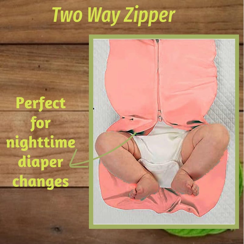 MammaChamp Zipper Swaddle Sleeping SackBlanketsWrapPodBag New Born Baby for 03 Months Pack of 1 Peach - Image 4
