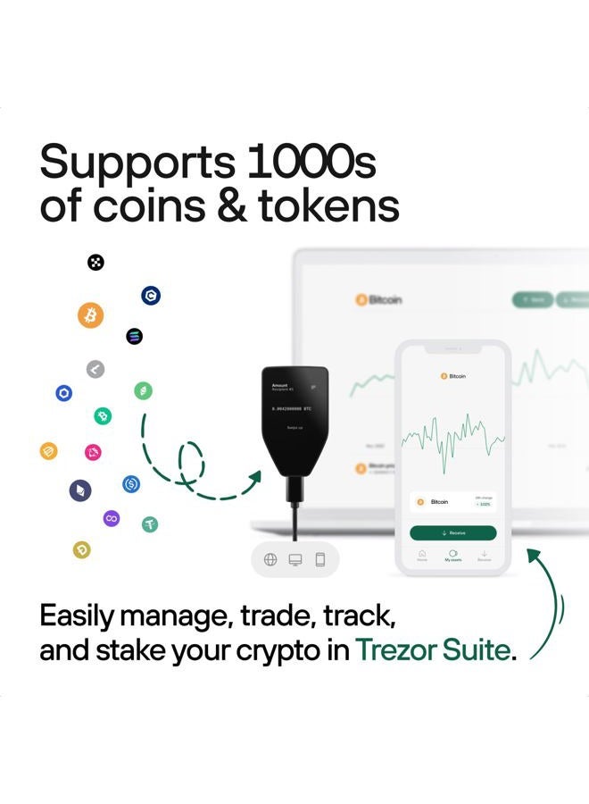 TREZOR Safe 5 - Crypto Hardware Wallet with Secure Element & Passphrase, Color Touchscreen and Haptic Feedback, Protect your Bitcoin and Digital Assets (Green Beryl) - Image 3