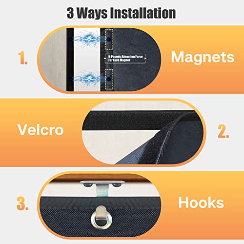 Protalwell Magnet Fireplace Cover, Fireplace Draft Blocker, Fireplace Blanket for Heat Loss, Flue Blocker, Fireplace Cold Air Blocker, Fireplace Draft Cover for Inside Fireplace, Black(39" W x 32" H) - Image 4